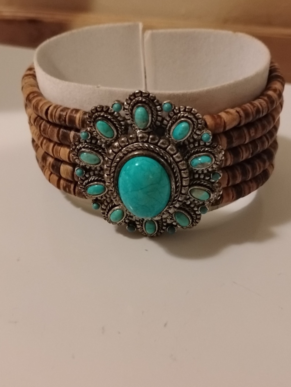 Vintage Style R. J. Graziano Faux Turquoise Bracelet Size 7'